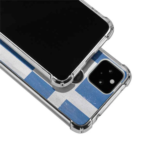 Greece Flag Distressed Google Pixel 4a 5G Clear Case